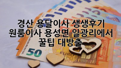 경산 용달이사 생생후기🚚 원룸이사, 용성면 일광리에서 꿀팁 대방출!🍯